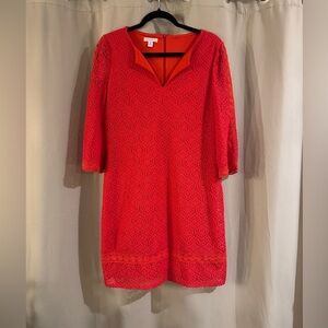 London Times Red Lace Dress